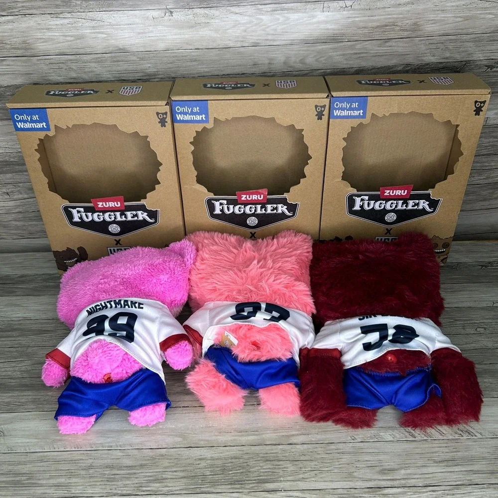 Catch Me Fuggler USA World Cup Soccer Plush Red Button Variant Bear Belch Button
